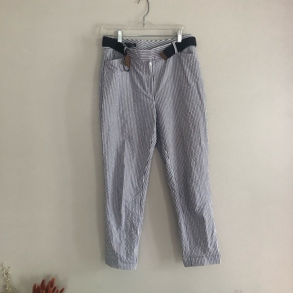 Brooks Brothers 100% Cotton Pin Striped High Rise Barrel Trousers Size 8 - Picture 3 of 13